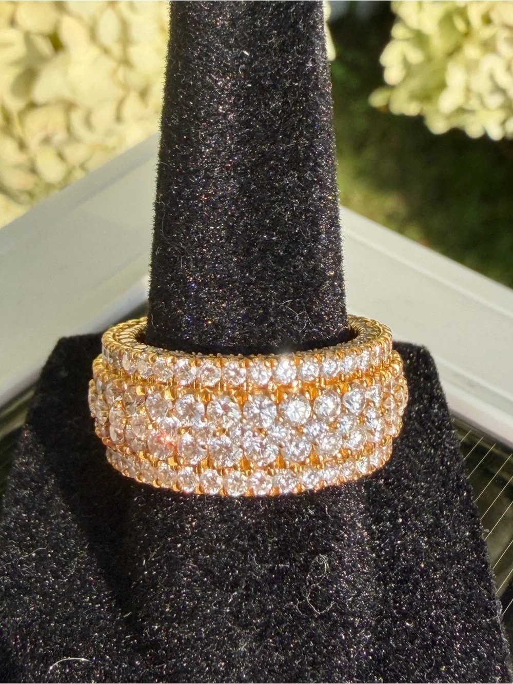 18k Yellow Gold 5.53 CTW Natural Diamond Wide Eternity Anniversary Band 14.20G